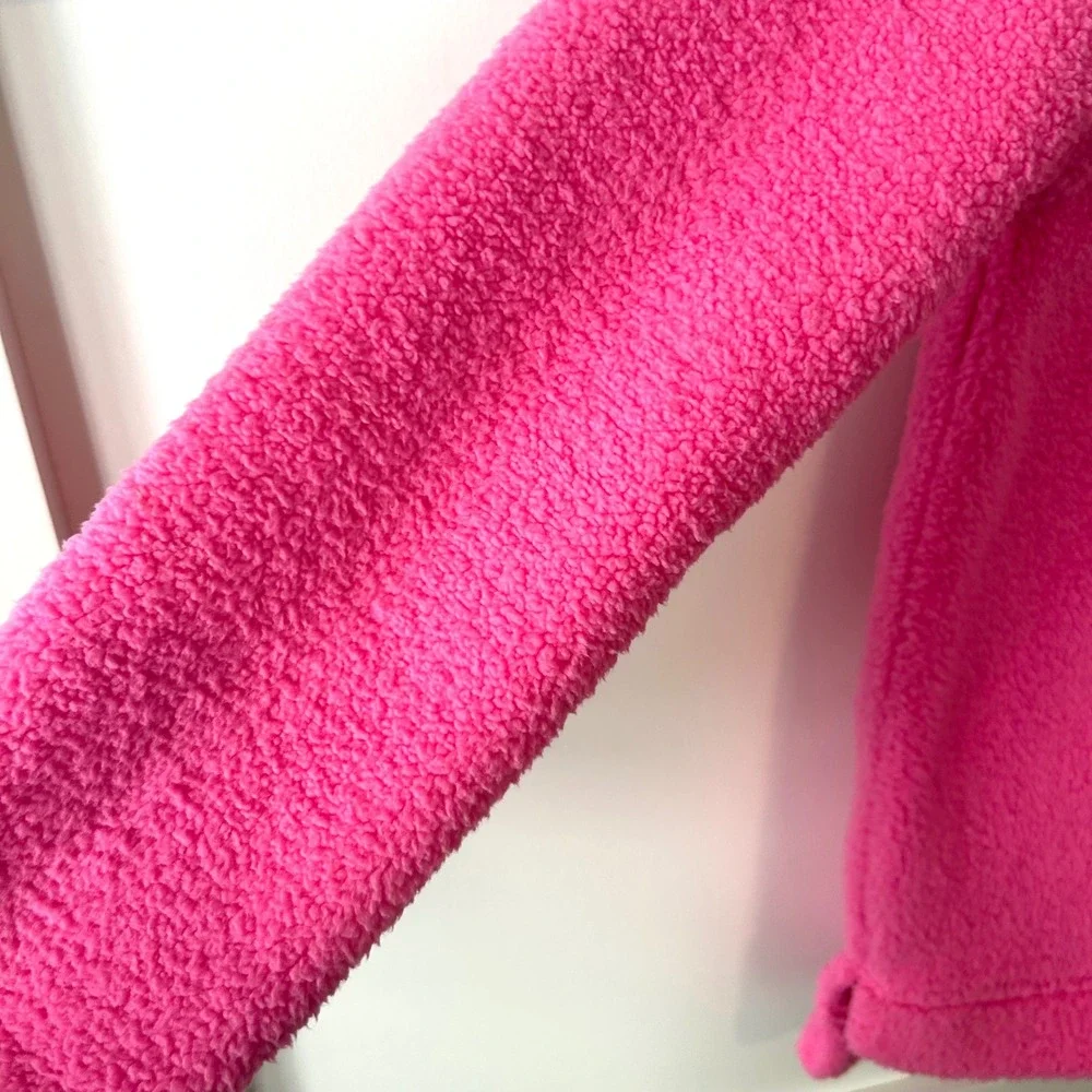 Vineyard Vines Girl's Bright Pink Mock Neck Pullover Fleece in‎ Size L